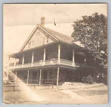 Vtg B&W Snapshot Rustic House With Porch Early Architecture 1920s