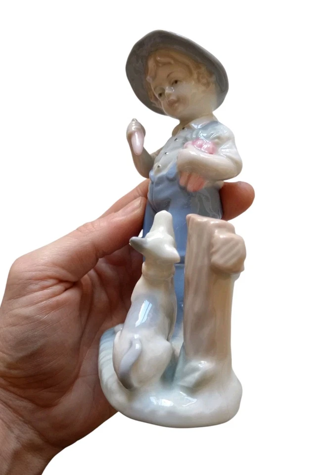 *HH* Statuine Porcellana Statua Bambini Contadini Statuetta Stile Nao Lladro  - Immagine 4 di 4