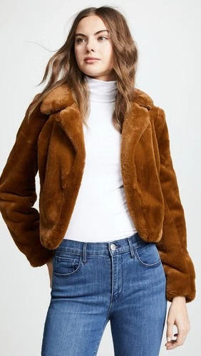 BLANK NYC Cropped Faux Fur Jacket/M