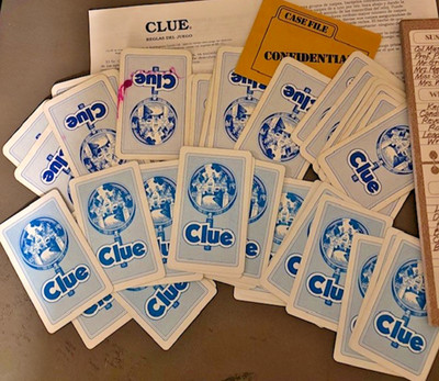 Vintage Clue 1986 Replacement Cards Notepad Instructions plus 1992 Cluedo Cards