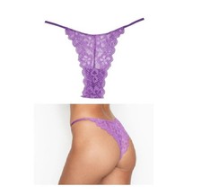    Victorias Secret Panty Sz XL Dream Angels Brazilian Solid Purple lace mesh New