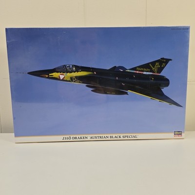 Hasegawa 1/48 Scale J35O Draken Austrian 09888 Black Special Model Factry SEALED