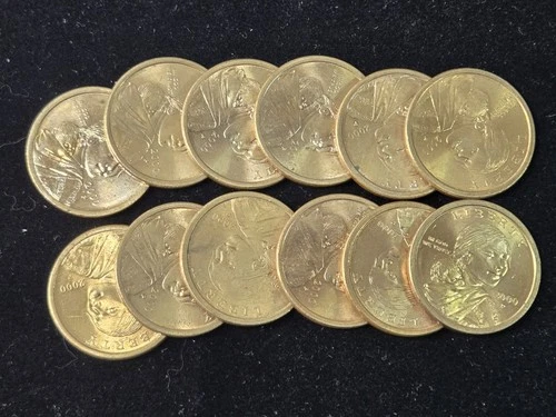 2000P Sacagawea Gold Liberty Dollar Coin 2000 P • Average Circulated • 12 COINS