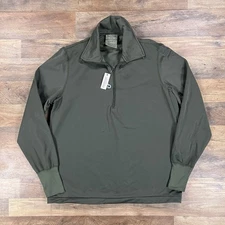Military !/4 Zip Mens Medium Green Sleep Shirt Heat Retentive Army Base Layer