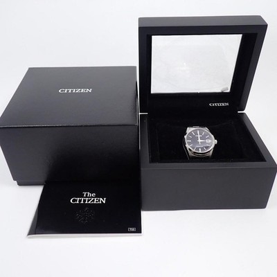 Citizen Automatik schwarzes Zifferblatt Herrenuhr Original Armband NA0000-59E...
