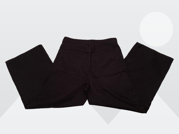 Divided H&M Women's Black Wide Leg Flared All Cotton Denim Jeans Size 10 thumbnail 2