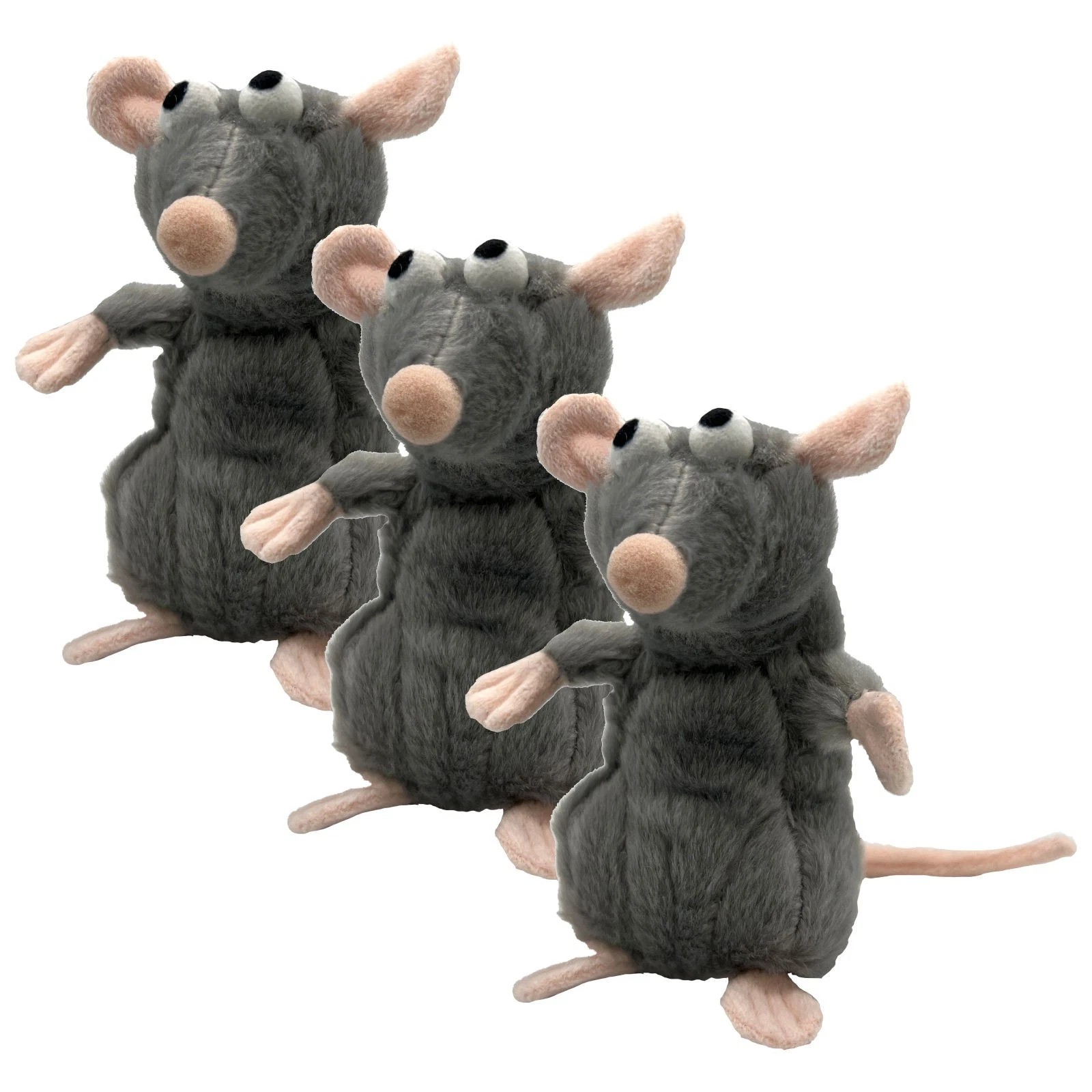 Aumüller Cat Toy Rat Cedric, Set of 3 - Valerian Play Pillow for Cats