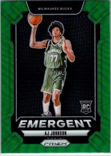 2024-25 Panini Prizm #15 AJ Johnson Emergent Prizms Green
