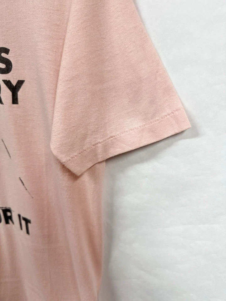 Vintage 70s Vail Colorado Ski T Shirt Pink Medium Worn Soft Guts Glory Go For It - Image 4 of 4