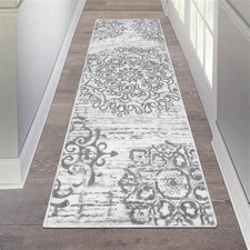 HEBE Hallway Runner Rug 2'X6' Washable Vintage Distressed Area Rugs Non Slip Lau