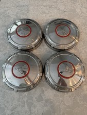 Set Of 4x Mopardodge Red Line Stripe Dog Dish Poverty Hub Caps Oem Original
