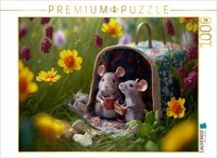 Calvendo Puzzle Picnic In The Green | 1000 Pieces, Finished Size 25.2 × 18.9 In