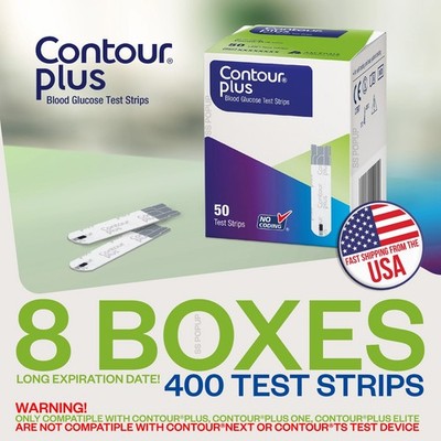 Bayer Contour Plus Blood Glucose Test Strips 8 Pack Exp: 2026 - FREE SHIPPING