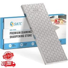 S SATC Diamond Sharpening Stone 2 Side Grit 400/1000 Diamond Plate Honing Stone