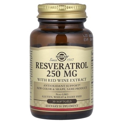 Resveratrol With Red Wine Extract, 30 Softgels