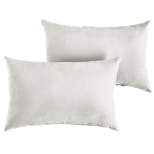 Ivory Indoor/Outdoor Knife Edge Pillow Set, 12 in x 24 in