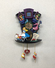 Disney Alice in Wonderland Mad Hatter Light Up Cuckoo Clock - NEW