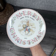 Wedgwood Peter Rabbit 1993 Christmas Plate Beatrix Potter Made in England