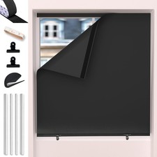 Portable Blackout Window Cover Roller Blind Screen for Windows No Drill Fabri...