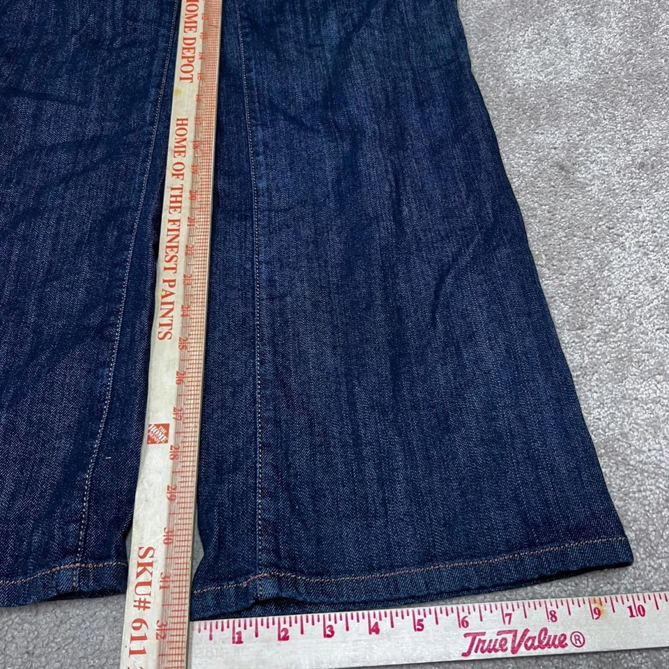 Jeans feminino Dana Buchman azul perna reta lavagem escura tamanho 16 bolsos - Imagem 4 de 4