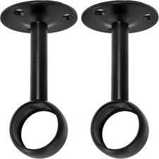 2 Pcs 1 Inch Ceiling Mount Curtain Rod Bracket, Flange Closet Rod Holder, Heavy