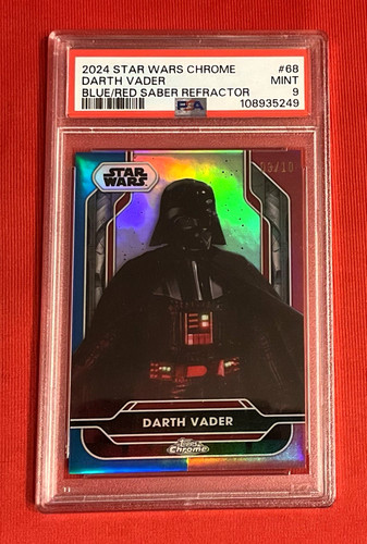 2024 TOPPS CHROME STAR WARS RED BLUE REFRACTOR #68 DARTH VADER SSP /10 PSA 9 💎