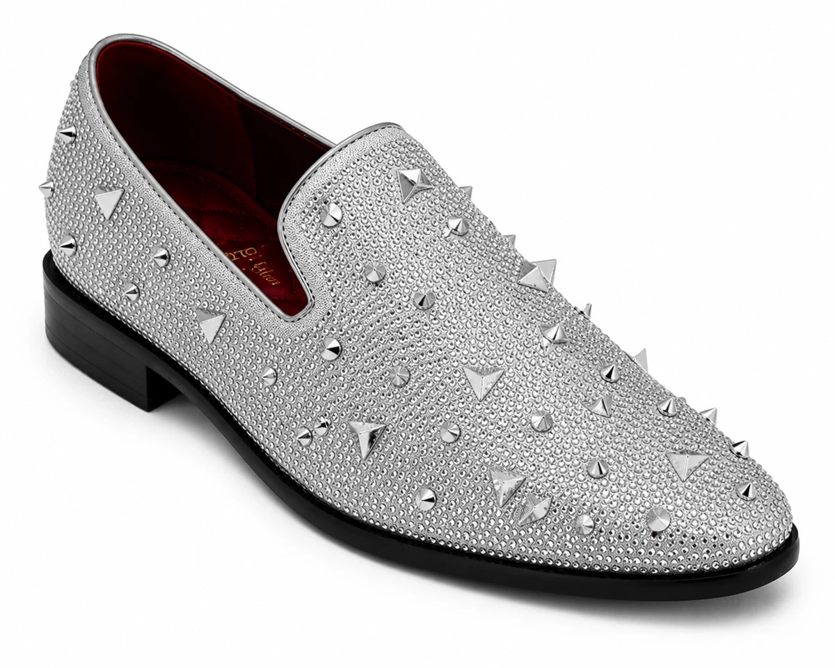 mens silver glitter dress shoes products for sale size_0