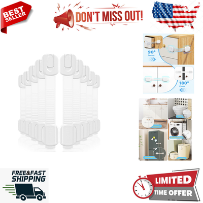 #ad 10 Pack Cabinet Locks Baby and Child Safety Cabinet Locks with 3M Adhesive $14.99