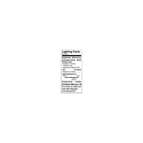 S7265 5W E12 Base T2 Mini Spiral 4100K Equivalent 30W Lamp Enclosed Fixtures - Picture 5 of 5