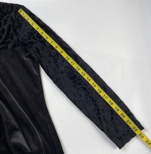 Diane Von Furstenberg Vintage 90s Color Authority Black Velvet Dress Size Medium - Picture 12 of 16