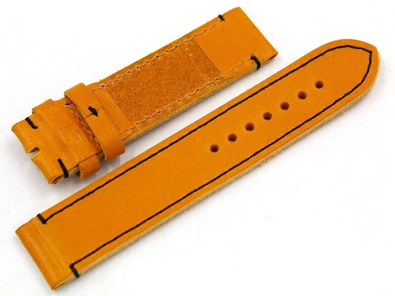 Nuevo Omega Correa Mostaza Cuero Genuino 19Mm-20Mm Reloj Artesanal Accesorios Foto 3 de 4