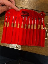 Lot of 12 USA Micro Wood Carving Tools Gouges...