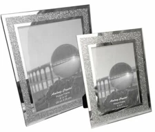 Amlong Crystal Sparkle Mirror Picture Frame Set, incl (1) 8 x 10 and (1) 5 x 7