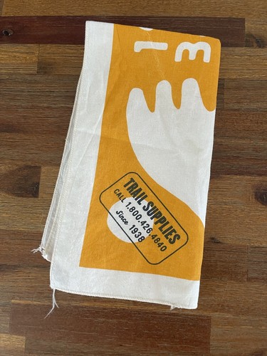 REI COOP bandana Trail Supplies Geometric Marigold Beige Scarf 100% Cotton READ - Picture 8 of 9