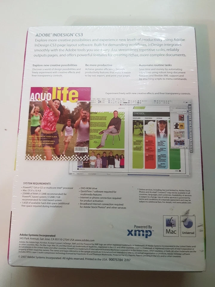 2007 Adobe InDesign CS3 Upgrade for Macintosh BRAND NEW SEALED - Image 3 of 4