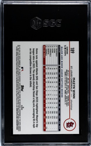 2024 Topps Chrome Masyn Winn Green Raywave Refractor /99 RC #189 SGC 10 GEM 💎 - Picture 2 of 2