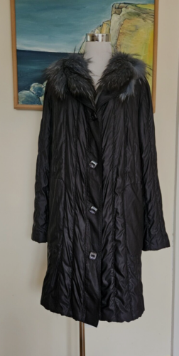 Silberfuchs-Stoff Mantel/Parka mit Echt Silberfuchs schwarz Gr.42 NP 3900 €! - Bild 3 von 16