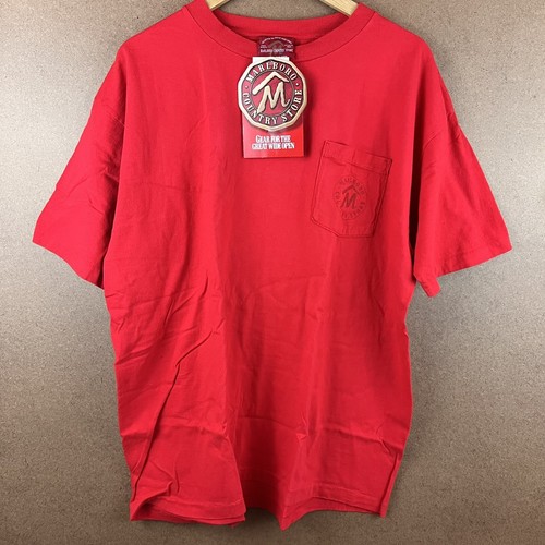 Marlboro, VTG 90s Deadstock Marlboro Country Store Single Stitch Pocket Tee Red XL USA