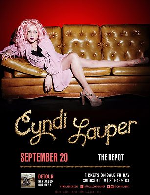 CYNDI LAUPER 2016 SALT LAKE CONCERT TOUR POSTER-Pop,Rock,New Wave