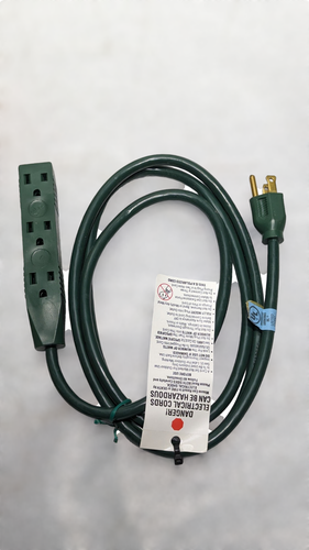 100FT ACE Outdoor Medium Duty Power Cord 16 Gauge with extra 6FT 3-way cord - Picture 3 of 5