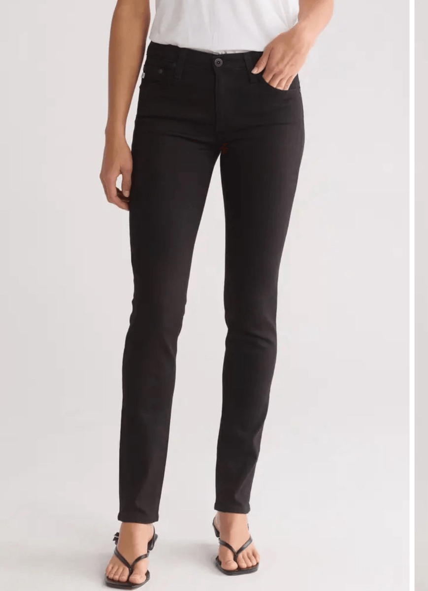 black cigarette jeans AG The Stilt Cigarette Jeans Black 30