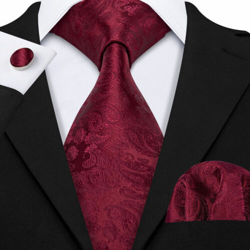 200 Color Mens Ties Paisley Striped Floral Solid Silk Tie Necktie Set Wedding - Imagen 38 de 246