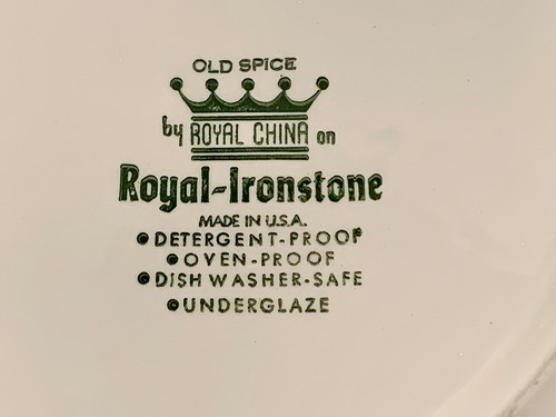 4 - Royal China Ironstone MCM “Old Spice” Dinner Plate 10 1/8” - Picture 3 of 3