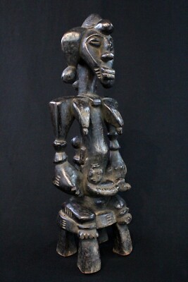 Art Afrikanisch Erster tribal - Statuette Mutterschaft Senoufo Senufo Zwillinge