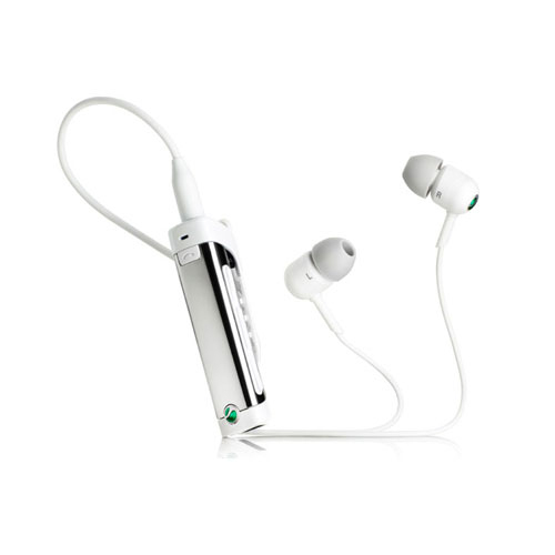 White Sony Ericsson MW600 Bluetooth Stereo Headset Headphones With