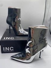 I.n.c. International Concepts Womens Silver Holand Pointed Toe Dress Booties NWB