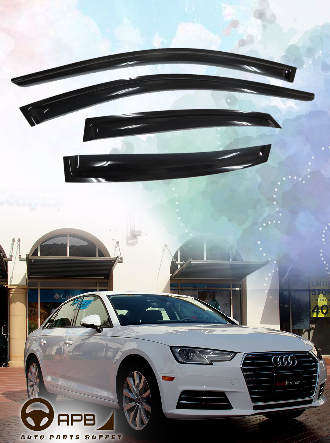 For Audi A4 1618 B9 4 Door Sedan out channel Deflector Window Visors