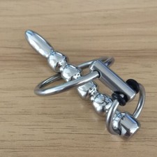 Stainless Steel Male Chastity Device Urethra Dilator Ring Penis Cage Plug New