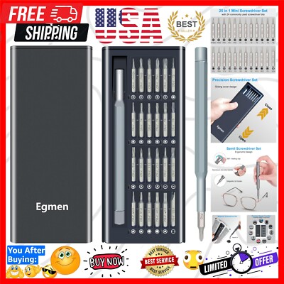 Precision Screwdriver Set, 25 in 1 Mini Magnetic Small Screwdriver Set Case f...