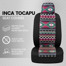 Inca Geometric Car Seat Covers Pink Set Of 2 Front Seats Inca Geometric Car Seat Covers Pink Set Of 2 Front Seats